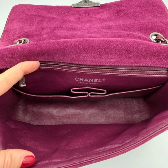 Chanel Fuchsia Suede Chain Shoulder Bag - Picture 8 of 11